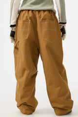 Women's Black Baggy Oxford Workwear Snow Pants