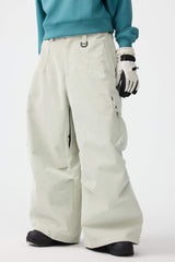 Women's Off White Baggy Structured Soft Corduroy Snow Pants