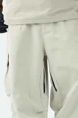 Pantalones de nieve holgados de pana suave estructurada en color blanco roto para hombre 