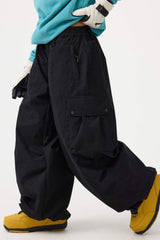 Women's Off White Baggy Structured Soft Corduroy Snow Pants