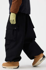 Men's Off White Baggy Structured Soft Corduroy Snow Pants