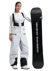 Women's Gsou Snow Durable Mountain Pro All Function Cargo Snow Bibs Pants