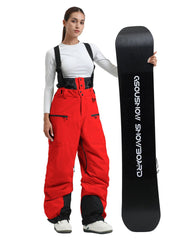 Women's Gsou Snow Durable Mountain Pro All Function Cargo Snow Bibs Pants