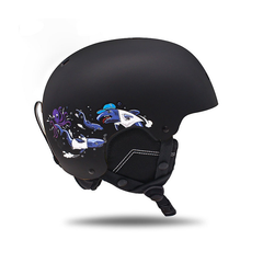 SMN Kinder Schwarz Skihelm Outdoor Skiausrüstung Snowboard Schutzausrüstung Sport Dual-Board Schneehelm