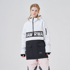 RAWRWAR Powershot Cargo-Schneejacke mit halbem Reißverschluss und abnehmbarem Saum für Damen