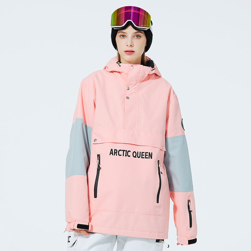 Chaqueta de nieve anorak con media cremallera Mountain Challenger para mujer