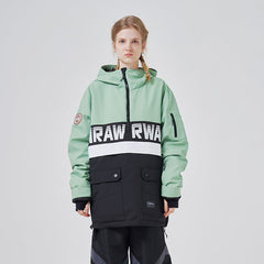 RAWRWAR Powershot Cargo-Schneejacke mit halbem Reißverschluss und abnehmbarem Saum für Damen