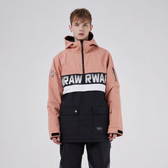 RAWRWAR Powershot Cargo-Schneejacke mit halbem Reißverschluss und abnehmbarem Saum für Damen