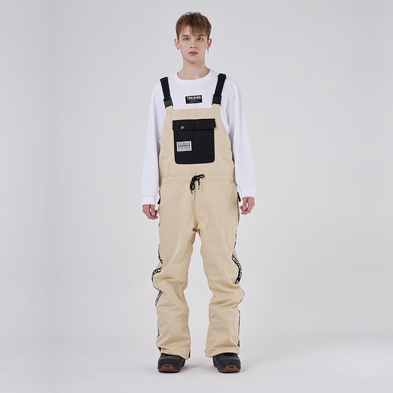 Men's RAWRWAR Winter Collective Large Pocket Stripe Snow Bibs Pants