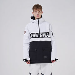 RAWRWAR Powershot Cargo-Schneejacke mit halbem Reißverschluss und abnehmbarem Saum für Damen