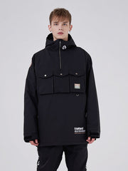 RAWRWAR Schneejacke mit 3 Cargo-Pow-Line-Taschen und halbem Reißverschluss für Damen