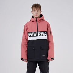 RAWRWAR Powershot Cargo-Schneejacke mit halbem Reißverschluss und abnehmbarem Saum für Damen