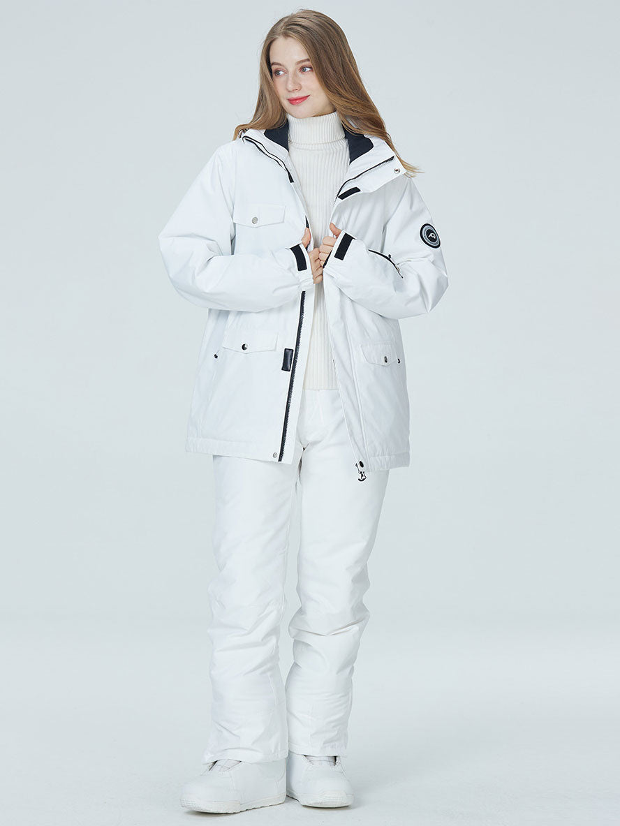 Women's Arctic Queen Winter Bright White Snow Jacket & Pants Sets