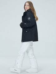 Conjuntos de chaqueta y pantalones de nieve en blanco brillante de invierno Arctic Queen para mujer 